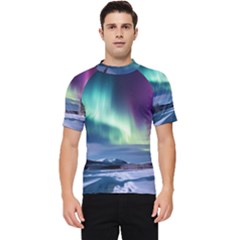 Northern Lights Aurora Night Nature Men s Short Sleeve Rash Guard by Posterlux