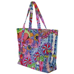 Cabbage Flower Abstract (1) (custom) Zip Up Canvas Bag by okhismakingart