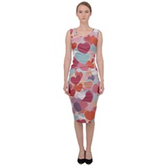 Valentines Day Hearts Romance Love Sleeveless Pencil Dress by Posterlux