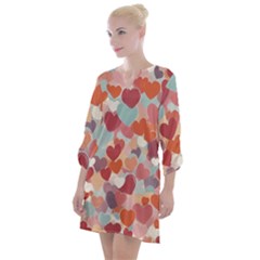 Valentines Day Hearts Romance Love Open Neck Shift Dress by Posterlux