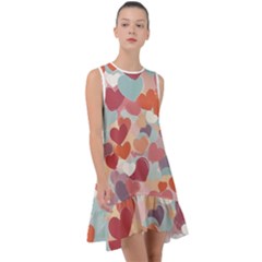 Valentines Day Hearts Romance Love Frill Swing Dress by Posterlux