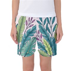 Illustrations Plants Nature Leaves Women s Basketball Shorts by Salmanaz77