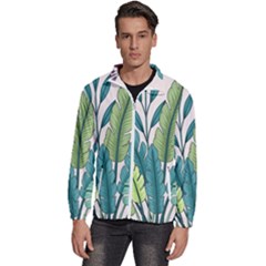 Illustrations Plants Nature Leaves Men s High Neck Windbreaker by Salmanaz77