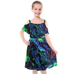 Sci-fi Scenester Kids  Cut Out Shoulders Chiffon Dress by MRNStudios