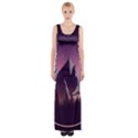 Mountain Night Crescent Moon Thigh Split Maxi Dress View1