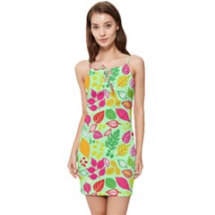 Flower Flora Floral Nature Pattern Seamless Summer Tie Front Dress by Bedest