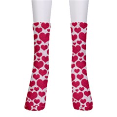 Hearts Valentine Pattern Seamless Crew Socks by Bedest