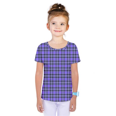 Blue Tartan Plaid 1 Kids  One Piece T-shirt by dressshop