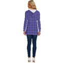 Blue Tartan Plaid 1 Long Sleeve Drawstring Hooded Top View4