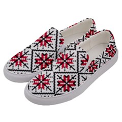 Ukrainian Folk Seamless Pattern Ornament Ethnic Ornament Border Element Traditional Art Men s Canvas Slip Ons by Grandong