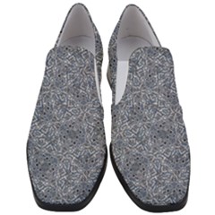 Blue Ornament Complex Mosaic Print Pattern Women Slip On Heel Loafers by dflcprintsclothing