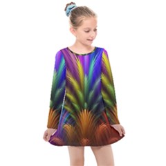 Abstract Colors - , Abstract Colors Kids  Long Sleeve Dress by kyorashop23