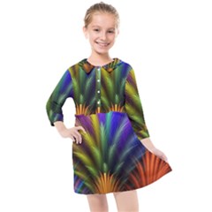 Abstract Colors - , Abstract Colors Kids  Quarter Sleeve Shirt Dress by kyorashop23