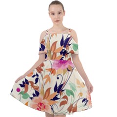 Abstract Floral Background Cut Out Shoulders Dress by kyorashop23