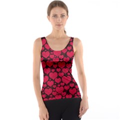 Valentines Day Hearts Pattern Love Red Women s Basic Tank Top by Maspions