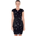 Cosmic Black Space Star Capsleeve Drawstring Dress  View1