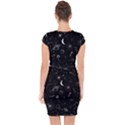 Cosmic Black Space Star Capsleeve Drawstring Dress  View2