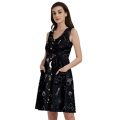 Cosmic Black Space Star Sleeveless Dress With Pocket by Ndabl3x