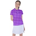 Purple Plaid Tartan 3 Women s Polo T-Shirt View1