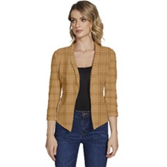 Autumn Fall Plaid Tartan 1 Women s Casual 3/4 Sleeve Spring Jacket by dressshop
