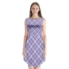 Purple Plaid Tartan 2 Diagonal Sleeveless Chiffon Dress   by dressshop