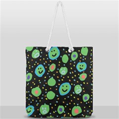 Doodle Dot Drawing Full Print Rope Handle Tote (large) by Salmanaz77