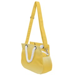 Cream Yellow To Amber Orange Bilinear Gradient Rope Handles Shoulder Strap Bag by GradientsOmbre