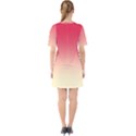 Crimson Red To Cream Yellow Linear Gradient Sixties Short Sleeve Mini Dress View2
