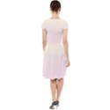 Cream Yellow To Pink Lace Linear Gradient Cap Sleeve Midi Dress View2