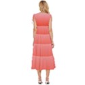 Pink Lace To Scarlet Red Linear Gradient V-Neck Drawstring Shoulder Sleeveless Maxi Dress View4