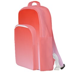 Scarlet Red To Pink Lace Linear Gradient Double Compartment Backpack