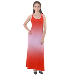 Scarlet Red To Pink Lace Bilinear Gradient Sleeveless Velour Maxi Dress by GradientsOmbre