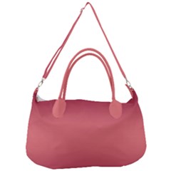 Burgundy Red To Coral Pink Bilinear Gradient Removable Strap Handbag by GradientsOmbre