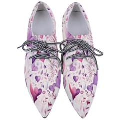 Hearts Love Purple Pointed Oxford Shoes by Grandong