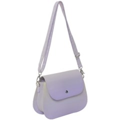 Cream Yellow To Pale Violet Linear Gradient Saddle Handbag by GradientsOmbre