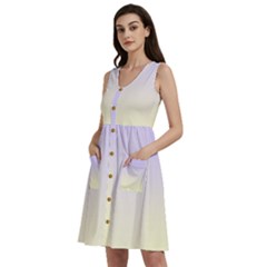 Pale Violet To Cream Yellow Linear Gradient Sleeveless Dress With Pocket by GradientsOmbre