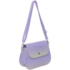 Cream Yellow To Pale Violet Bilinear Gradient Saddle Handbag by GradientsOmbre