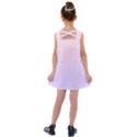 Pale Pink To Pale Violet Linear Gradient Kids  Cross Back Dress View2