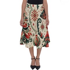 Christmas Tree Snow Perfect Length Midi Skirt by Bedest