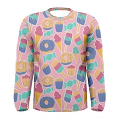 Ice Cream Donut Sweets Candie Men s Long Sleeve T-shirt by Apenda