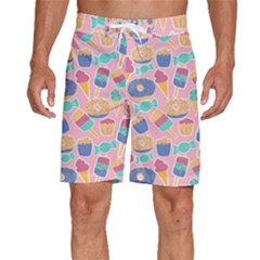 Ice Cream Donut Sweets Candie Men s Beach Shorts by Apenda