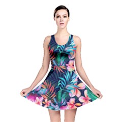 Hawaiian Flowers Hawaii Reversible Skater Dress by Cemarart