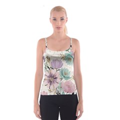 Flowers Pattern Floral Spaghetti Strap Top by Sabxi