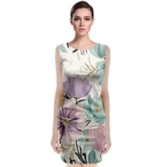 Flowers Pattern Floral Classic Sleeveless Midi Dress by Sabxi