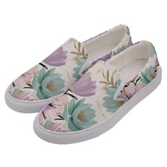 Flowers Pattern Floral Men s Canvas Slip Ons by Sabxi