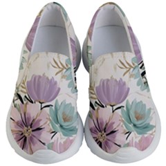 Flowers Pattern Floral Kids Lightweight Slip Ons by Sabxi