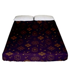 Moon Stars Pattern Fitted Sheet (queen Size) by Sabxi