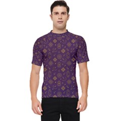 Moon Stars Pattern Men s Short Sleeve Rash Guard by Sabxi