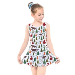 Little Red Riding Hood Seamless Kids  Skater Dress Swimsuit by Sabxi