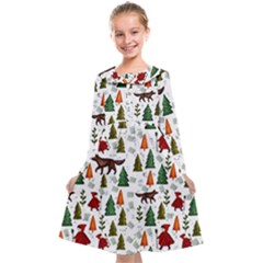 Little Red Riding Hood Seamless Kids  Midi Sailor Dress by Sabxi